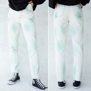 NWT PacSun Eco White & Green Mom Jeans Relaxed Fit Tapered Denim Size 29 | 8 NEW